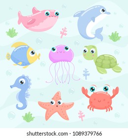 Cute Sea Animals Set