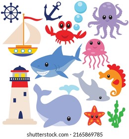 Ilustración de dibujos animados de animales de mar
