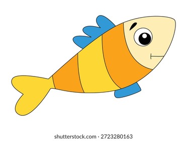Linda Ilustración vectorial de pescado de arowana de mar