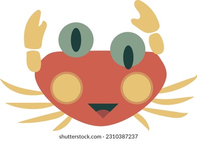 Cute Sea Crab Sealife Character Illustration Graphic Element