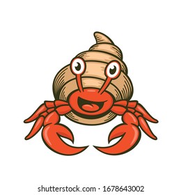 Cute sea crab sprouts from the shell