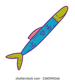 cute sea fish icon