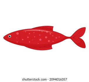 Cute sea fish. Vector cartoon character in ocean. Tropical fish