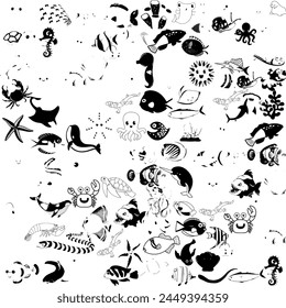 Cute sea habitat with beautiful background