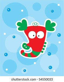 cute sea horse doodle greeting card