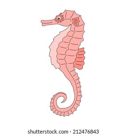 Cute-Sea-Pferd auf Vektorgrafik