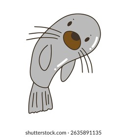 cute sea lions, seals, stingrays, whales under the sea