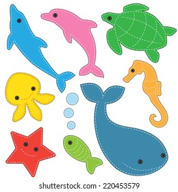 Cute sea objects collection