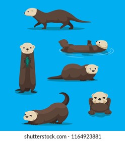 Cute Sea Otter Cartoon Vector