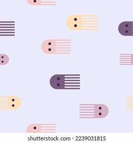 Cute Sea seamless pattern with simple geometric octopuses for kids fabric. Marine prints for kids apparel.