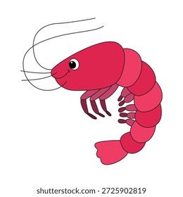 Ilustração do vetor de peixe de camarão-marinho bonito