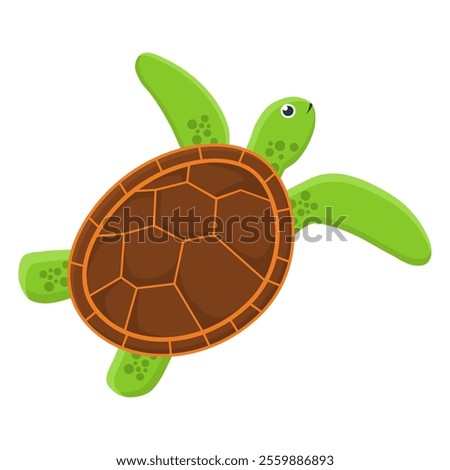 Cute Sea Turtle Animal Vector. Simple Turtle Element. Green Turtle.