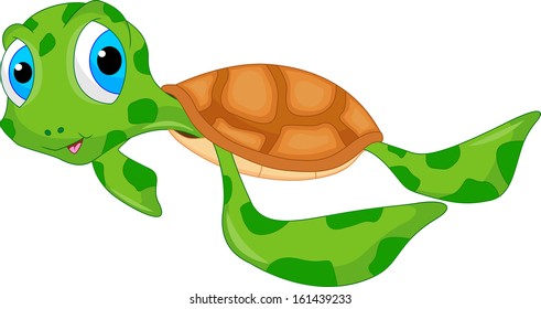 cute sea turtle cartoon