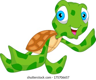 cute sea turtle cartoon