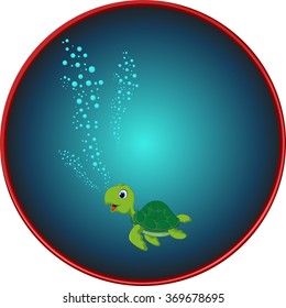 Cute sea turtle cartoon 