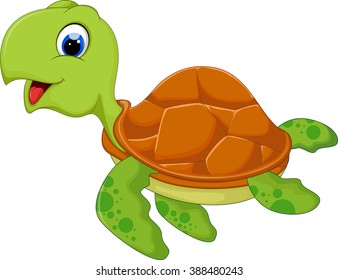 cute sea turtle cartoon