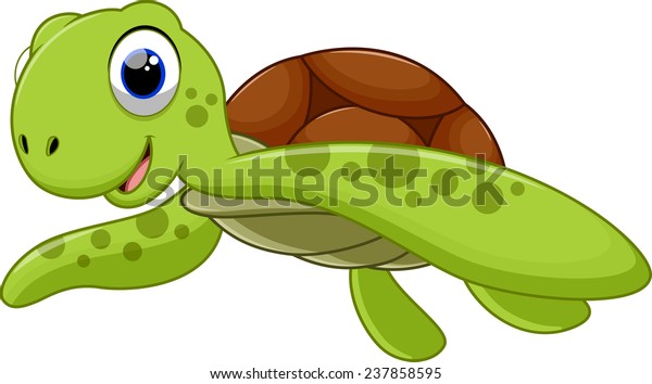 Cute Sea Turtle Cartoon Stock Vector (Royalty Free) 237858595