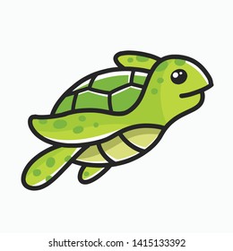 Cute sea turtle cartoon for sticker