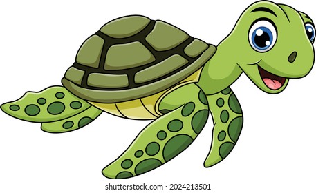 Cute Sea turtle cartoon vector illustration