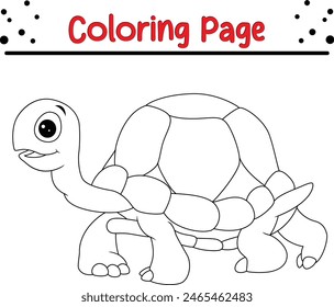 cute sea turtle coloring book page for children