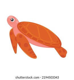 cute sea turtle icon on white background