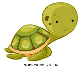 Cute Sea Turtle - Vector