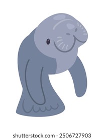 cute seacow aquatic animal isolated