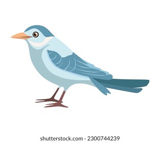 Gaviota ligera con icono de alas de plumas azules aislado
