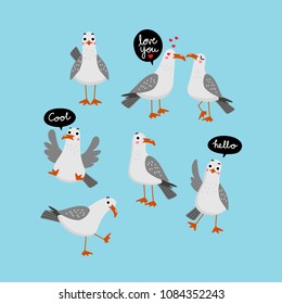 Cute Seagull Character Vector