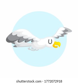 ilustración vectorial de carácter de gaviota lindo