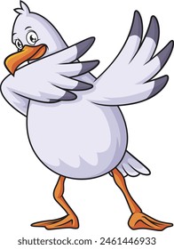 Cute seagull dabbing vector illustration