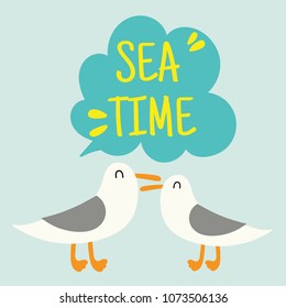 cute seagull vector