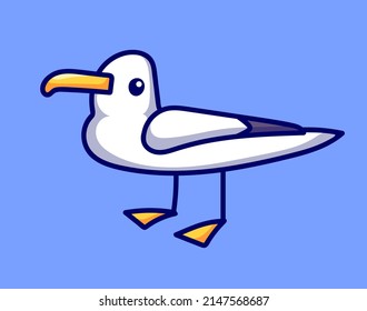 Icono de vector de gaviota. Ilustración de dibujos animados de estilo plano.