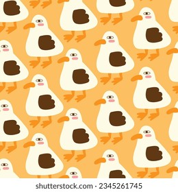 Cute Seagull vector seamless pattern