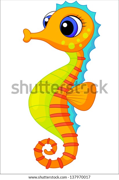 cute seahorse drawing