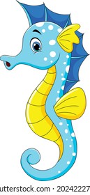 Cute Seahorse Cartoon Aquatic Animal Vector Stock Vector (Royalty Free ...