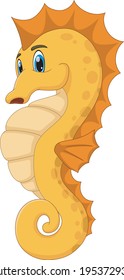 cute Seahorse cartoon isolated on white background