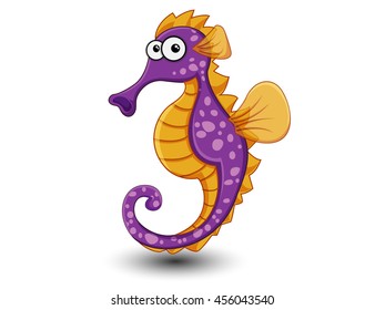 Cute Seahorse cartoon vector