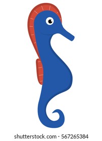 Cute Seahorse Cartoon Vector Illustration