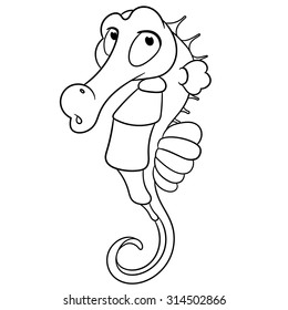 cute seahorse is confused