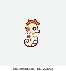 Cute seahorse design line art with variant color