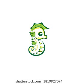 Cute seahorse design line art with variant color