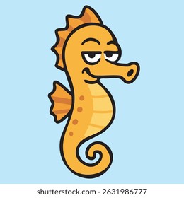 cute seahorse icon with white background vector