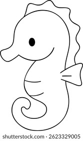 A Cute seahorse illustration with playful design, perfect for children themes