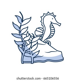 cute seahorse isolated icon