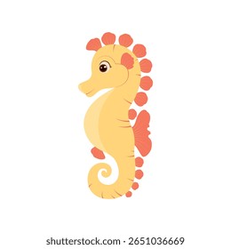 Cute seahorse in soft colors. Perfect for kids' designs, baby products, educational materials, and underwater-themed illustrations.