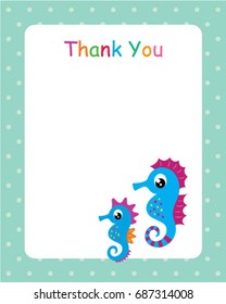cute seahorse thank you card