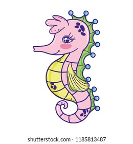 cute seahorse tropical sea animal