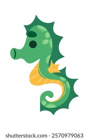 Cute seahorse underwater creature character