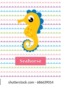cute seahorse vector